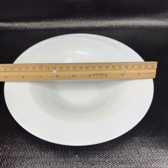 Fortessa White Swirl Round Deep Dish Bowl 9inch Bowls Dishes Porcelain Set 4 VTG - Picture 3 of 15